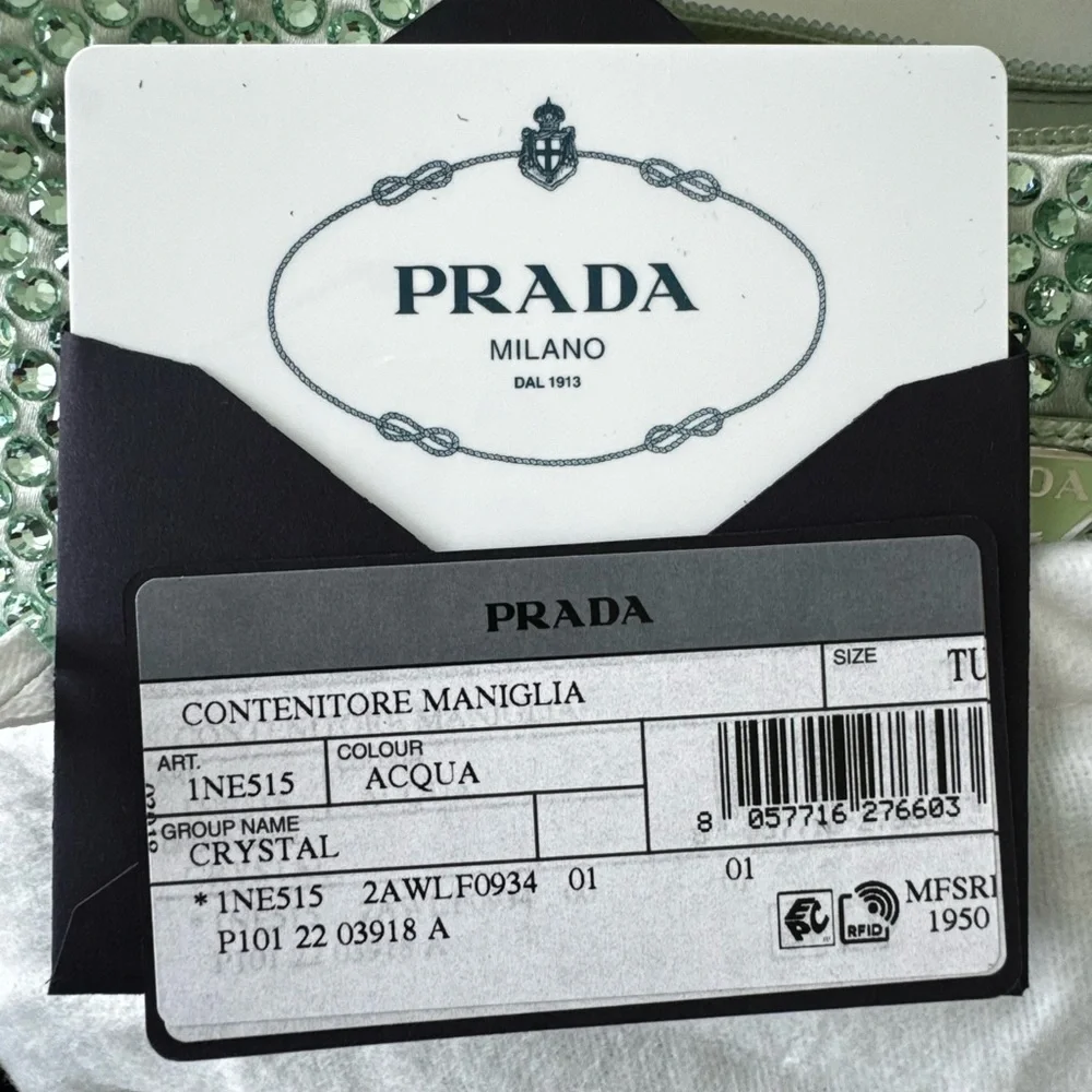NWT! PRADA RE-EDITION SHOULDER BAG-CRYSTALIZED AQUA-NEVER WORN- LIMITED EDITION